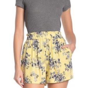 yellow flowered shorts